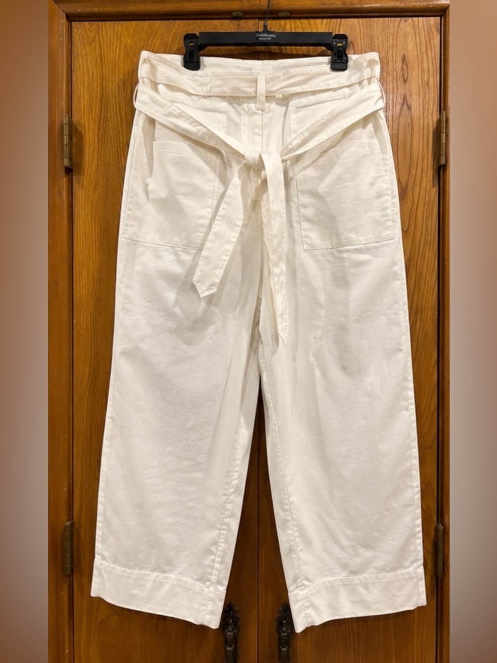 NWT Kate Spade New York White Tie Waist Cropped Pants Size 14